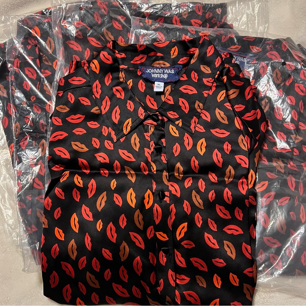 🆕 Johnny Was Workshop 100% SILK Amora Boxy Charmeuse Shirt Boho Chic NWOT - Picture 8 of 14